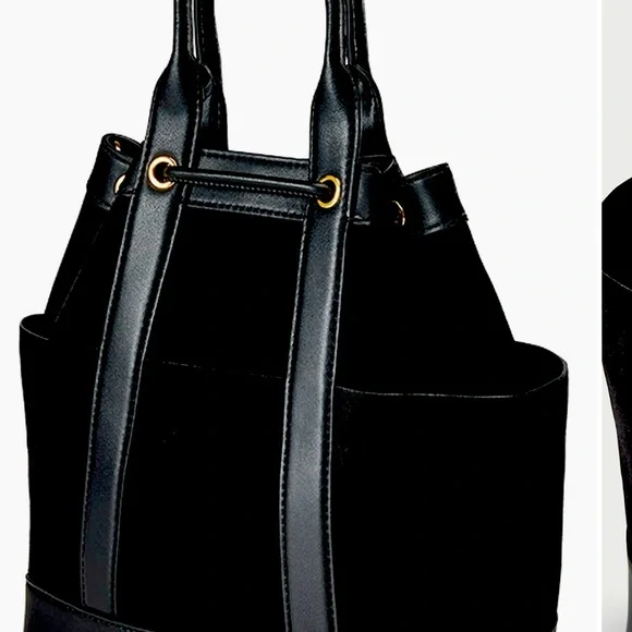 Veronica Beard Goody Suede and Leather Bucket bag Black NWT - Picture 5 of 9